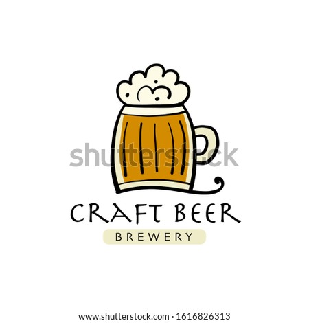 Logo design template for beer house, bar, pub, brewing company, brewery, tavern, taproom, alehouse, beerhouse dramshop restaurant Vector illustration