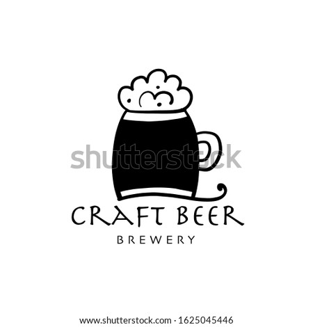 Logo design template for beer house, bar, pub, brewing company, brewery, tavern, taproom, alehouse, beerhouse dramshop restaurant Vector illustration