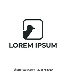 Logo design template, with a bird head icon.