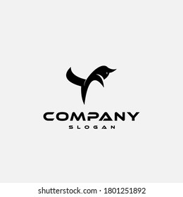 Logo design template, with black cat icon