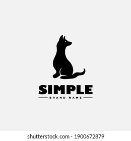 Logo design template, with a black dog icon