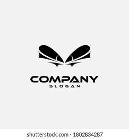 Logo design template, with a black eagle eye icon