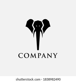Logo design template, with a black elephant head icon