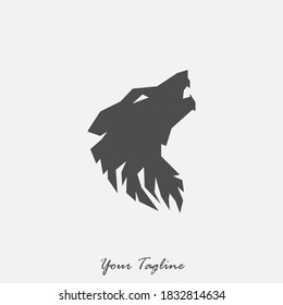 Logo design template, with black geometric fox icon