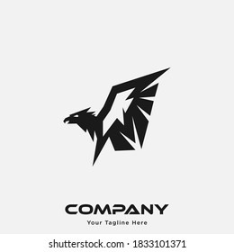 Logo-Design-Vorlage mit Symbolen für schwarze geometrische Vögel
