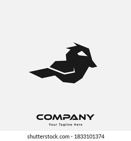 logo design template, with black geometric birds icons