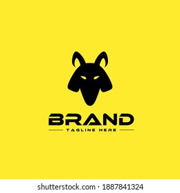 Logo design template, with a black goat head icon