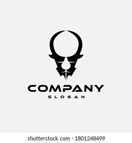 Logo design template, with a black horn icon