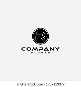 logo design template, with black letter r icon