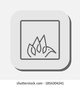 Logo design template, with black line art bird icon