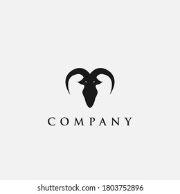 Logo design template, with black markhor icon