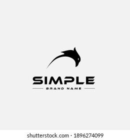 Logo design template, with a black minimalist eagle icon