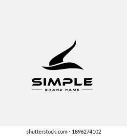 Logo design template, with a black minimalist eagle icon