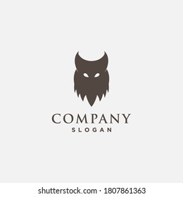 Logo design template, with a black owl head icon