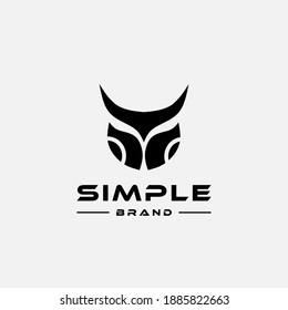 Logo design template, with black owl head icon