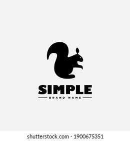 Logo design template, with a black squirrel icon