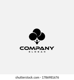 Logo design template, with a black tree icon