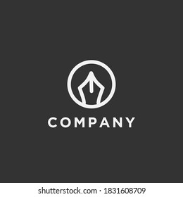 Logo design template, with black and white pen icon