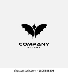 Logo design template, with black wing icon
