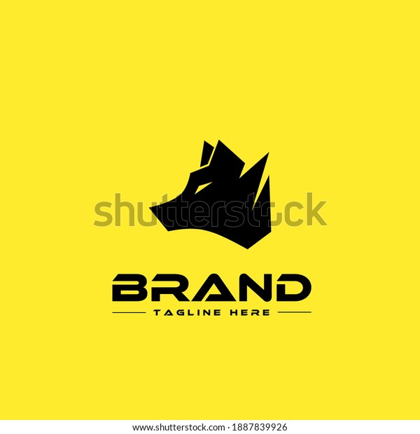 Logo Design Template Black Wolf Icon Stock Vector (Royalty Free ...