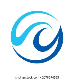 Logo Design Template Blue Circle Wave Stock Vector (Royalty Free ...