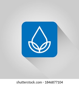 Logo design template, with a blue and white flower petal icon