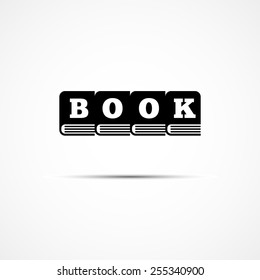 Logo design template for bookstore with four books. Vector illustration.