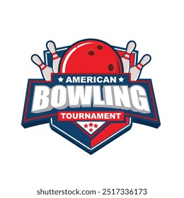 Logo Design Template with Bowling Theme