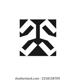 Logo design template. box and a combination of the letter S in black and white