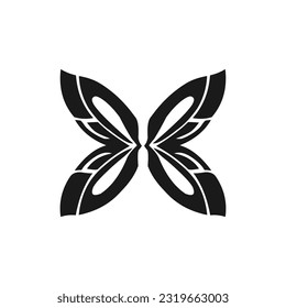 Plantilla de diseño de logotipo. Con mariposa en blanco y negro #2