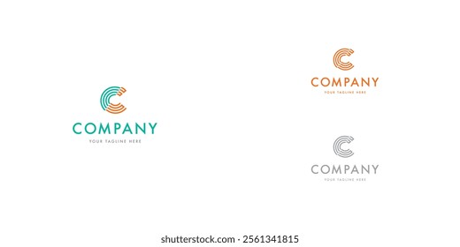 Logo design template with C alphabet. Letterform design. Mark or design template. Vector illustration.