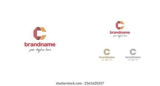 Logo design template with C alphabet. Letterform design. Mark or design template. Vector illustration.