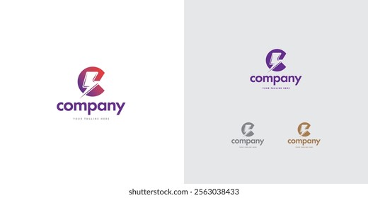 Logo design template with C alphabet. Letterform design. Mark or design template. Vector illustration.