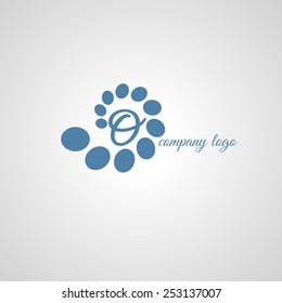 Logo design template with circular spiral and letter O