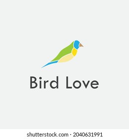 logo design template, with colorful bird icon