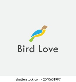 logo design template, with colorful bird icon