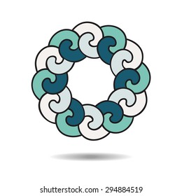  Logo design template. Colorful round frame on white background.