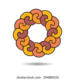  Logo design template. Colorful round frame on white background.