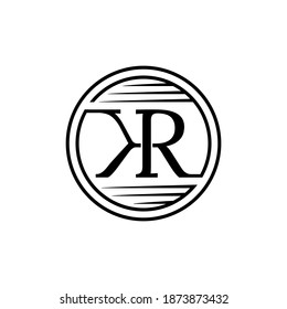 logo design template, combination of letters K and R, isolated in a circle