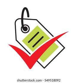 logo design template contains good meaning, check mark and article / a review