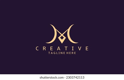 Plantilla de diseño de logotipos. Carta M De Lujo Creativa Para Su Negocio. M Letra logotipo moderno
