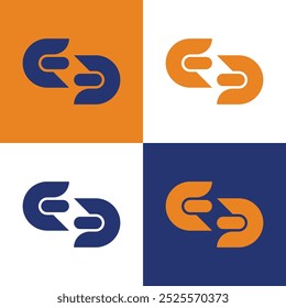 Modelo de design de logotipo, logotipo de CD de letra criativa e minimalista, CD Monograma Design plano.
