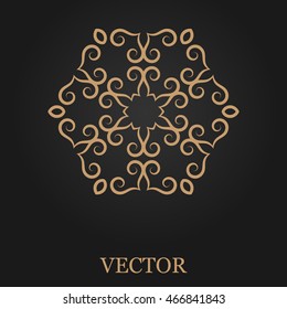 Logo design template, creative monogram, abstract round emblem, mono line decorative icon, vector illustration.