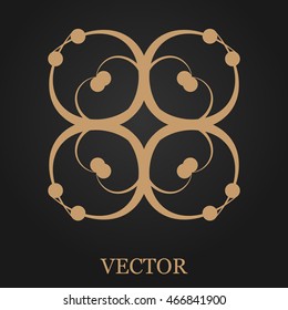 Logo design template, creative monogram, abstract round emblem, mono line decorative icon, vector illustration.