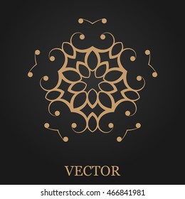 Logo design template, creative monogram, abstract round emblem, mono line decorative icon, vector illustration.