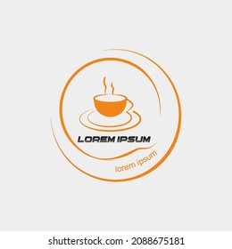 Plantilla de diseño de logotipo, con una taza de café adecuada para el logotipo de café