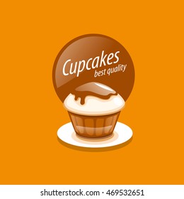 logo design template cupcake. Vector illustration of icon