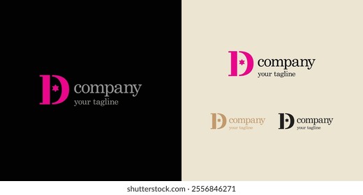 Logo design template with D alphabet. Letterform design. Mark or design template for Luxury hotel or Real Estate brand.