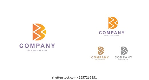 Logo design template with D alphabet. Letterform design. Mark or design template. Vector illustration.