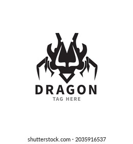 Logo design template with a dragon head